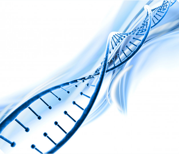 imagem em azal de fita dupla de DNA em alusão à herança genética