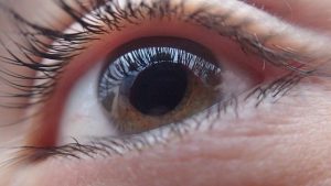Imagem de um olho humano para capa do conteúdo de pressão intraocular
